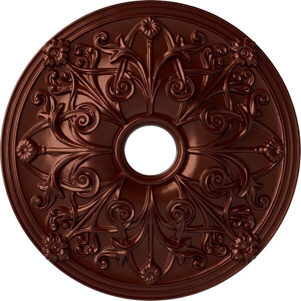 Ekena Millwork Jamie Ceiling Medallion (Fits Canopies up to 3 7/8"), 23 5/8"OD x 3 7/8"ID x 2 1/8"P, Antique Copper CM23JAACS - main